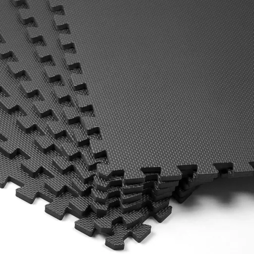 Bodenschutz/Fitnessmatte/Puzzlematte 6tlg. schwarz 183,5x123,5x1,2cm