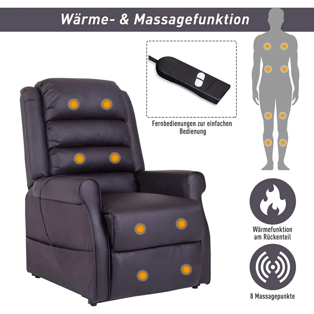 TV Sessel mit elektronischer Aufstehhilfe und Massagefunktion