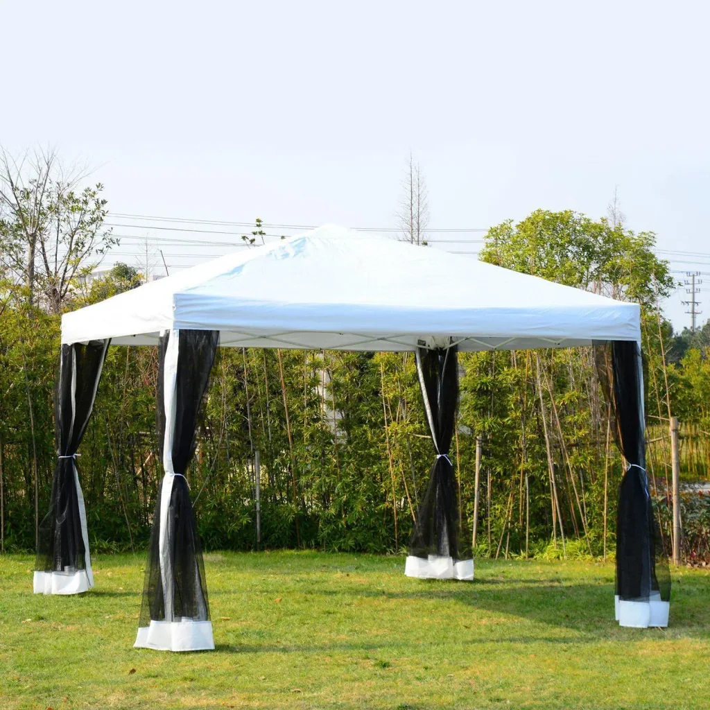Faltpavillon Faltzelt mit Seitenwänden 3x3m Weiß
