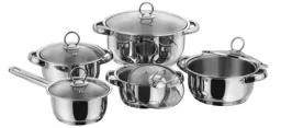 Topf-Set „New Silver Line“, Edelstahl, Induktion, 11-teilig