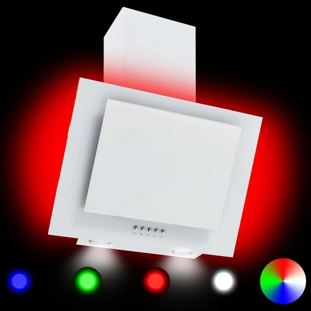 RGB-LED-Abzugshaube 60 cm aus Edelstahl und gehärtetem Glas