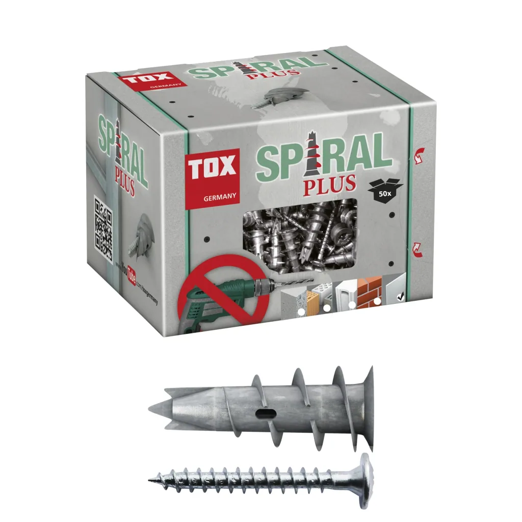 Gipskartondübel Spiral Plus 37-2 + Schraube