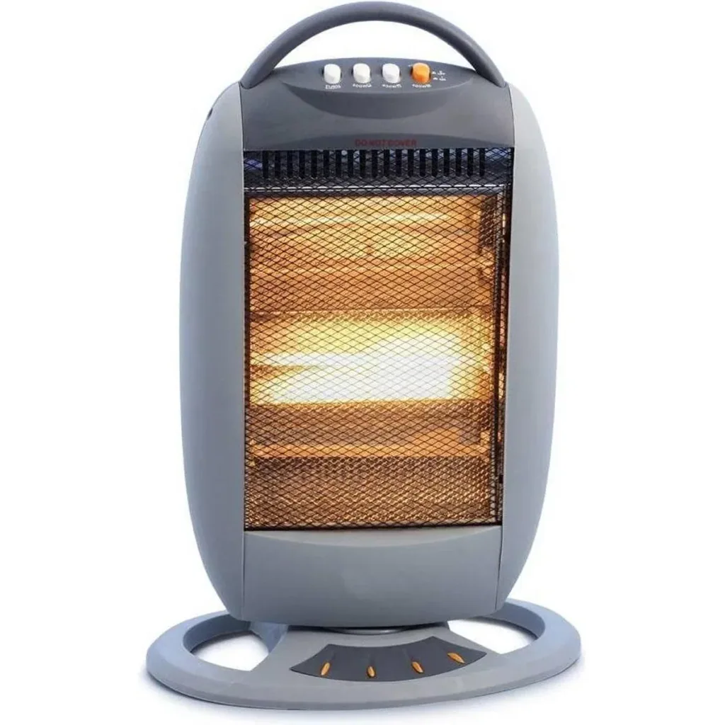 Halogen-Heizgerät - Ofen - Drei Einstellungen - 400 / 800 / 1200 Watt - Geeignet für Räume bis zu 20m2