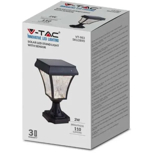 VT-983 Valencia Solar-Sockel Solar-LED-Lampe - 3 Lichtfarben