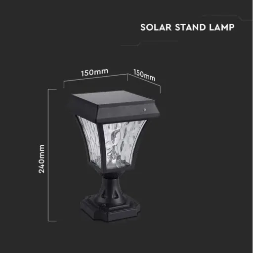 VT-983 Valencia Solar-Sockel Solar-LED-Lampe - 3 Lichtfarben