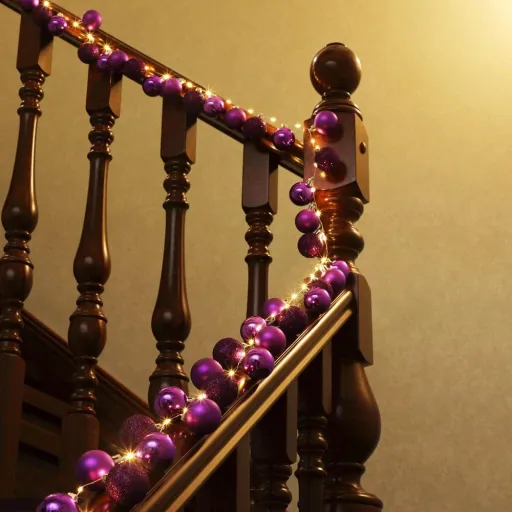 Weihnachtsbeleuchtung Kugeln 40-LED - Lila - 2m