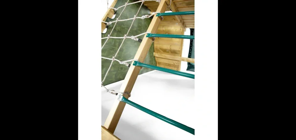 Holz Kletterpyramide, Outdoor-Kletterpyramide für Kinder aus Holz, Kletterwand, Kletternetz, Rutsche, natur