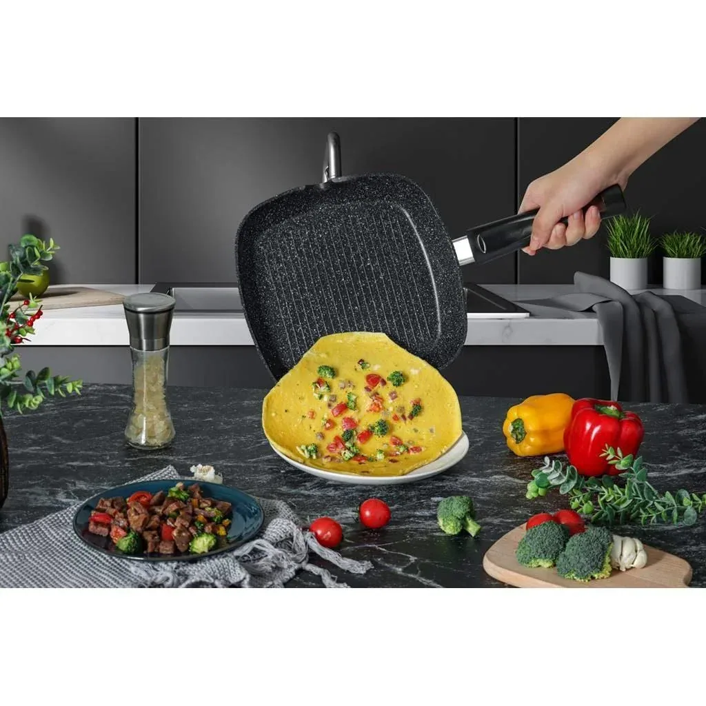 Grillpfanne - 24cm - Schwarz