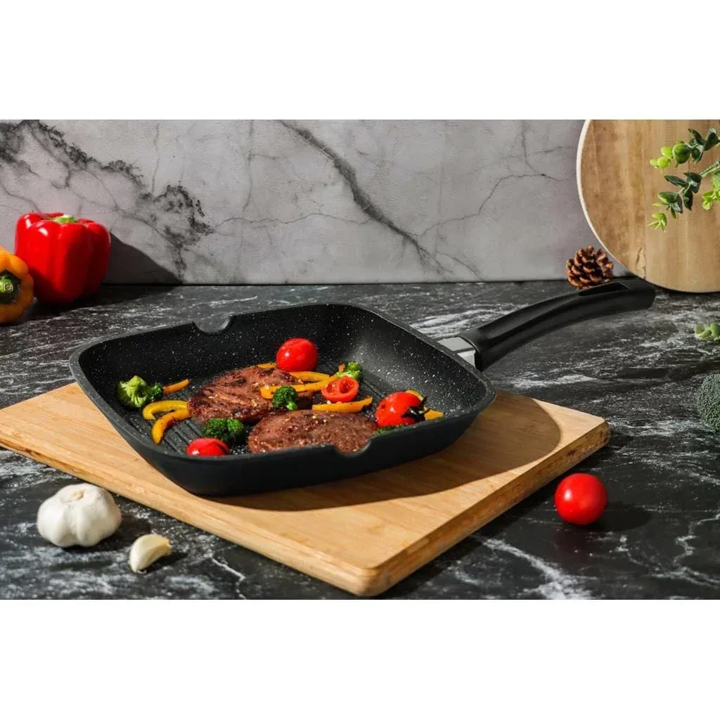 Grillpfanne - 24cm - Schwarz