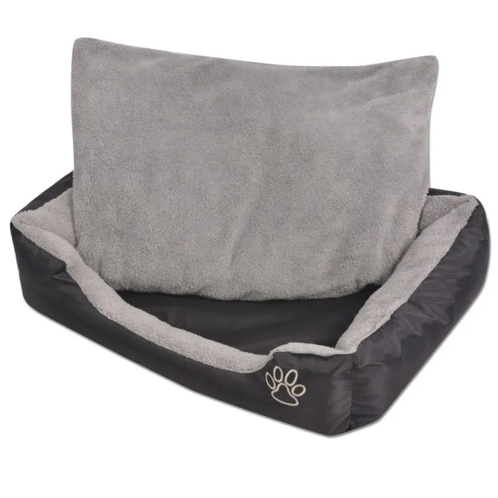 Hundebett mit Kissen Größe M schwarz