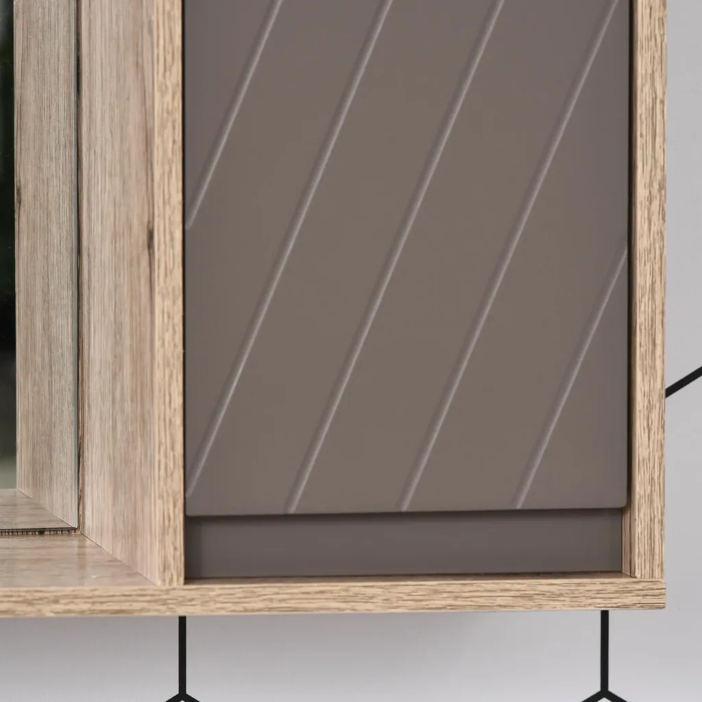 Badezimmer-Spiegelschrank, grau