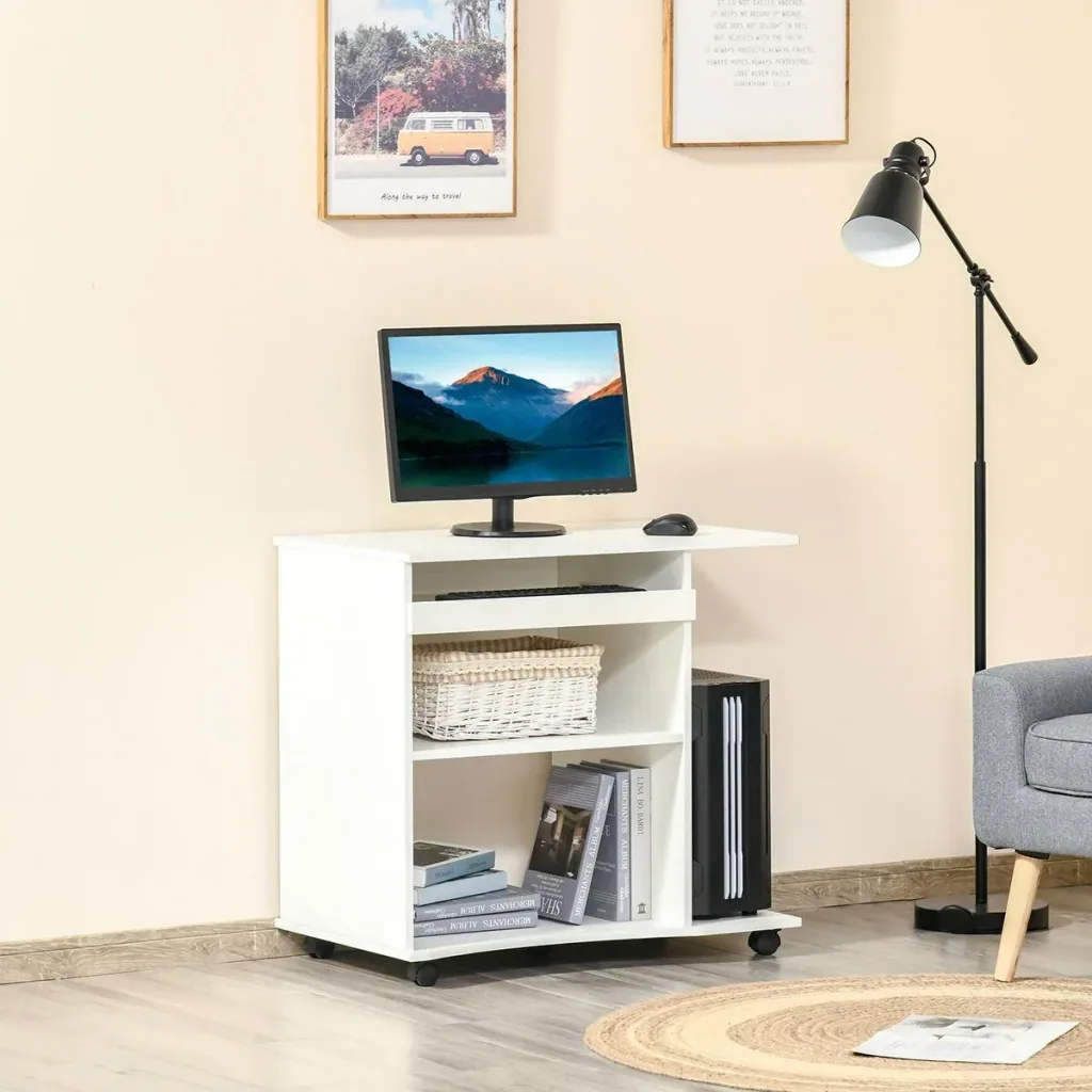 Mobiler Computertisch mit Rollen