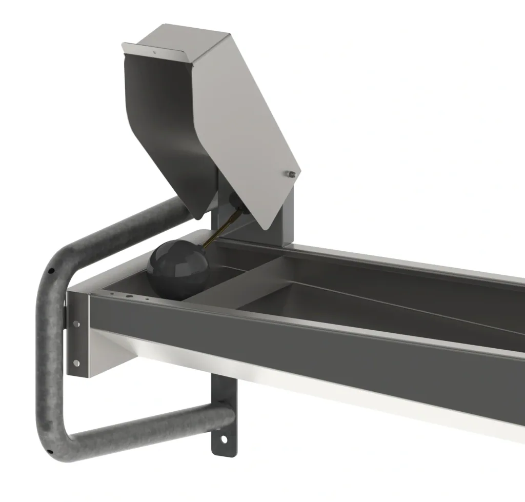 Beheizbare Trogtränke 100cm aus Edelstahl, mit Bodengestell