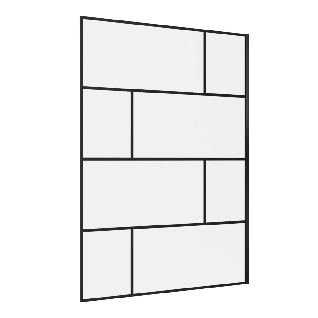 Duschwand in modernem Design 140 x 195 cm - Glasdusche mit matt schwarzen Wandprofil