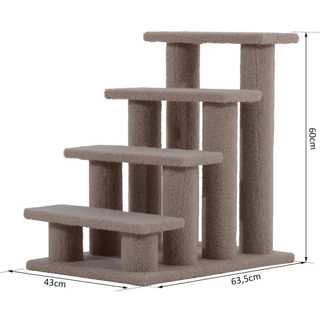 Tiertreppe Katzentreppe Hundetreppe 4 Stufen Hellbraun