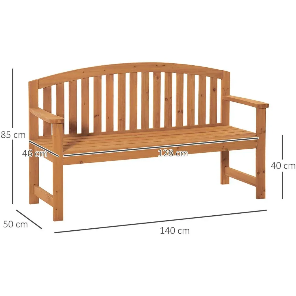 3-Sitzer Gartenbank Holz bis 320kg 140 x 50 x 85 cm