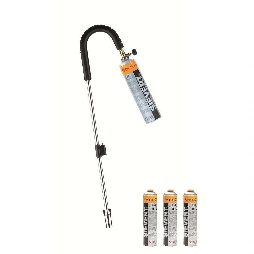 Sievert Unkrautbrenner mit Piezo und 4x Sievert Gasflasche