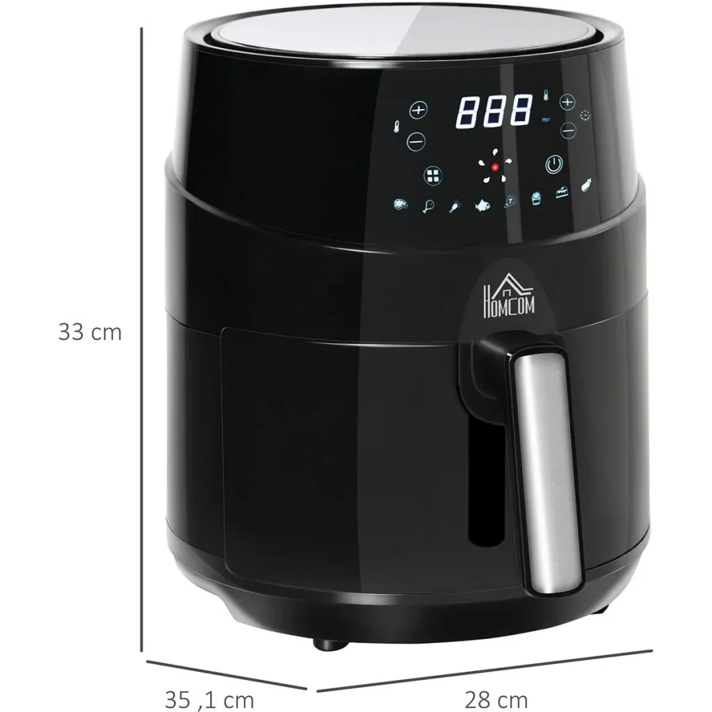 Heißluftfritteuse ohne Öl 4,5 L 1500W Airfryer mit 8 voreingestellte Modi LED-Display Antihaftbeschichteter Korb für ges