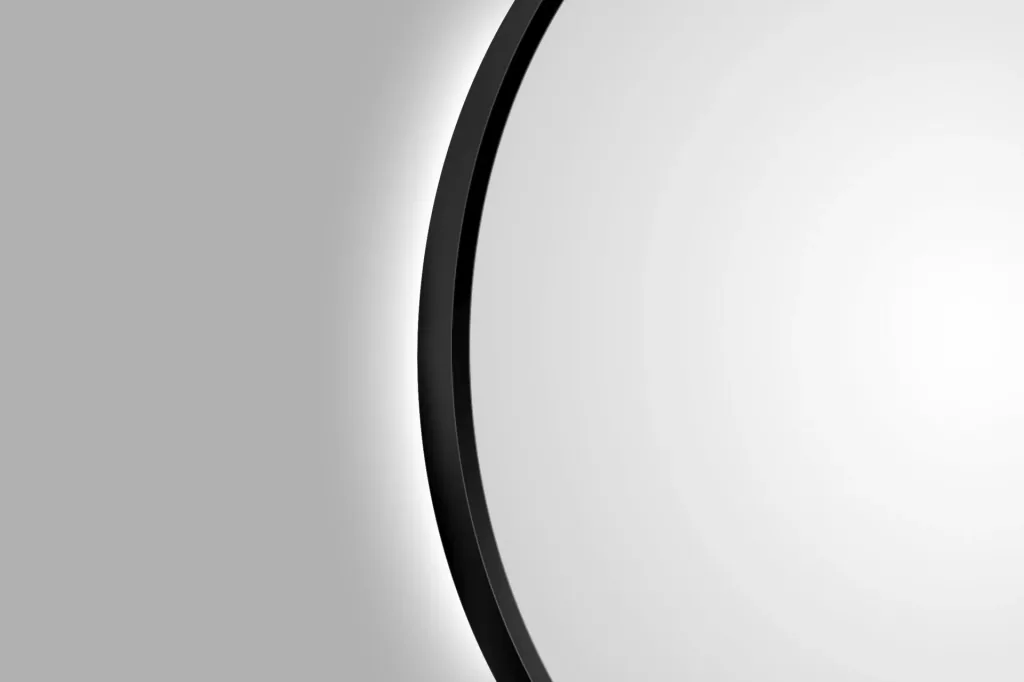Dekorativer Wandspiegel "Black Hole" - Light indirekter LED Beleuchtung Ø 60 cm