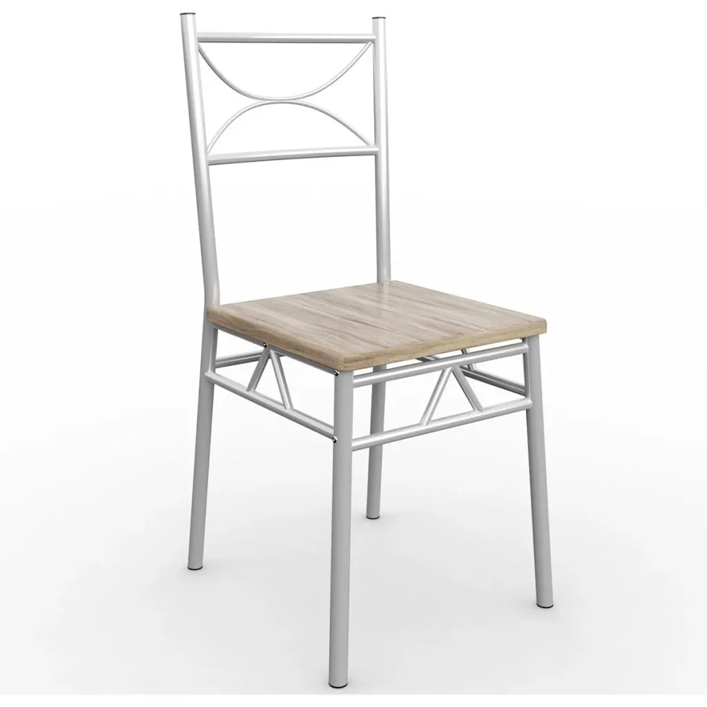 5-teiliges Lounge-Set "Paul" - Esstisch + 4 Stühle - Eiche