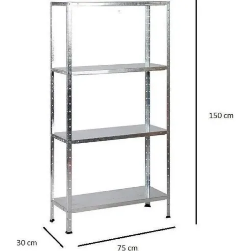 2 Stück Metall-Lagerregal / Fachbodenregal - 200 kg Tragfähigkeit - (BxTxH) 75x30x150 cm - verzinkt
