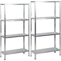 2 Stück Metall-Lagerregal / Fachbodenregal - 200 kg Tragfähigkeit - (BxTxH) 75x30x150 cm - verzinkt