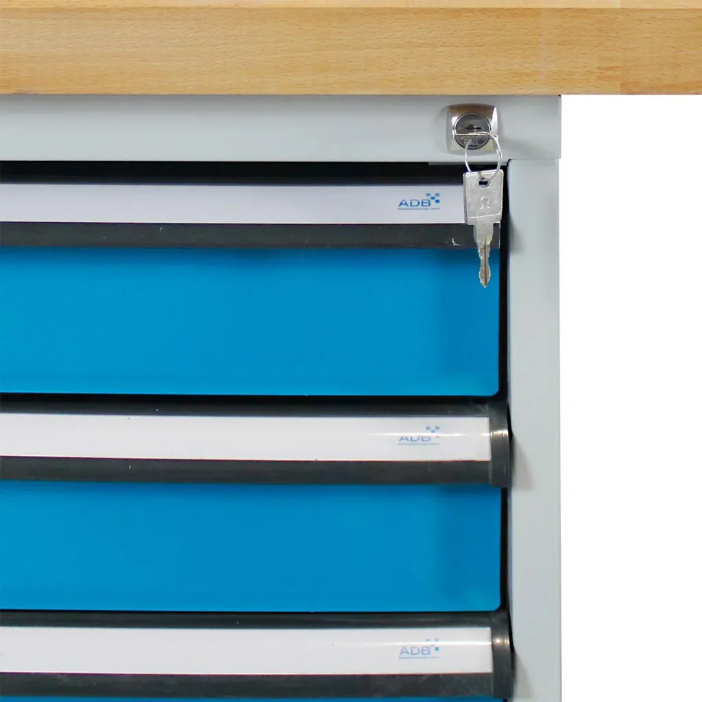Werkbank 1500 mit Schubladenbox, 3 Schubladen