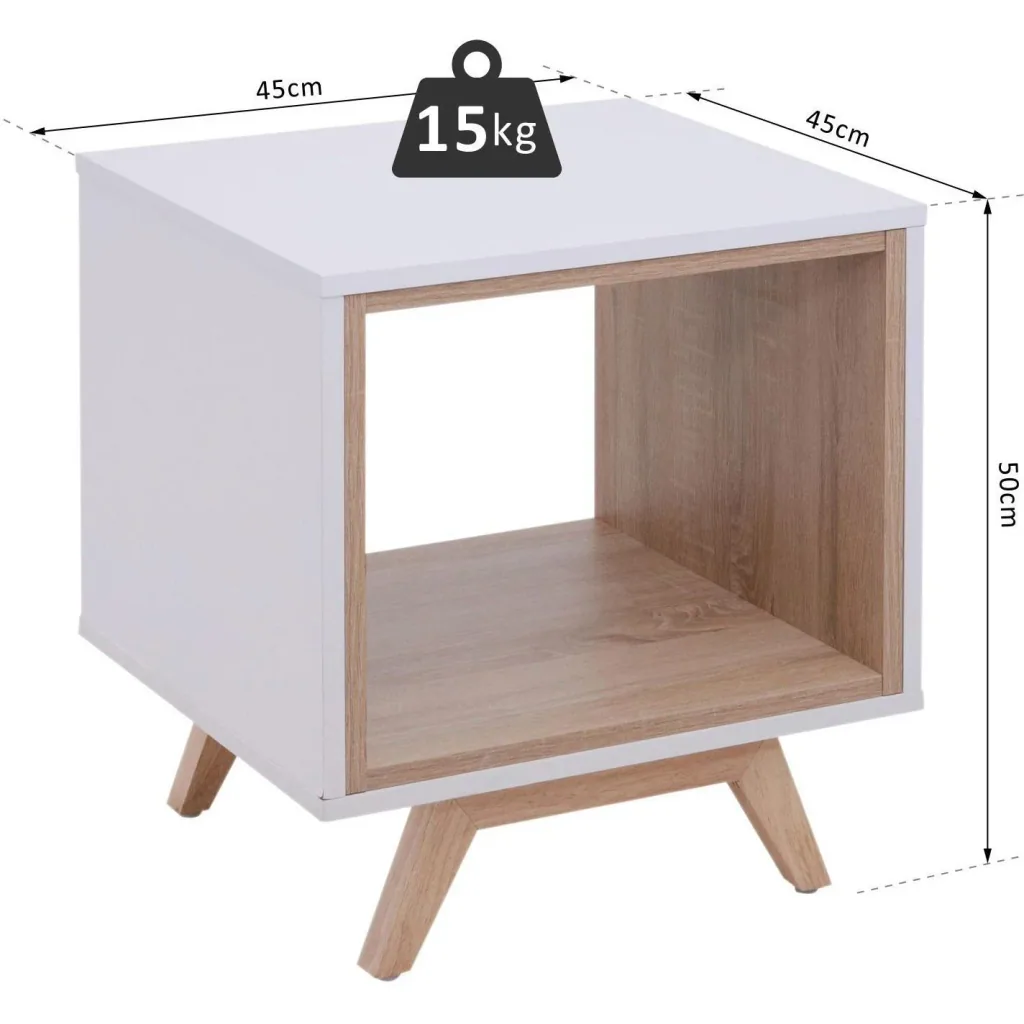 Nachttisch Nachtschrank Beistelltisch Flurkommode mit 1 offenem Fach 45 x 45 x 50 cm