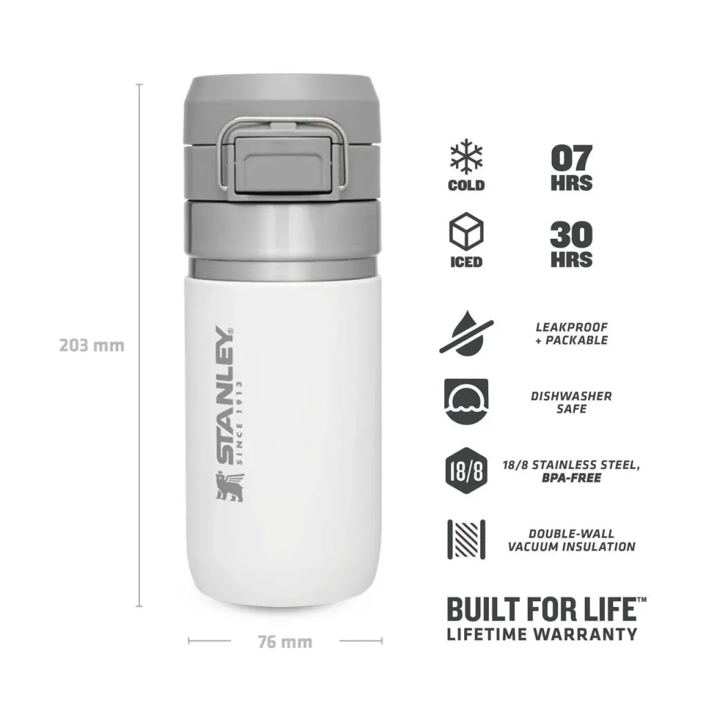 Quick Flip Water Bottle 0,47 l, Polar, Vakuumisolierung, Sicherheitsverschluss