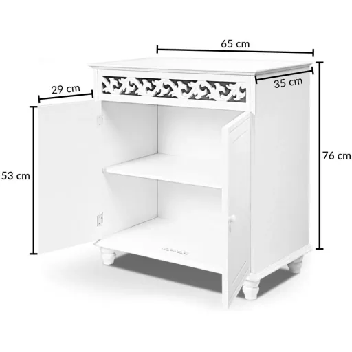 Kommode Jersey weiß 76x65x35cm
