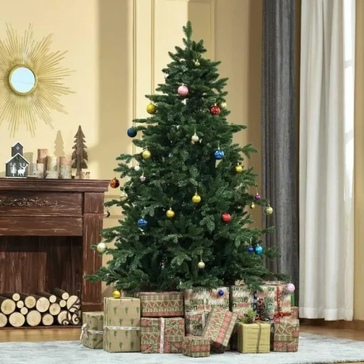 künstlicher Weihnachtsbaum 1,8 m Christbaum Tannenbaum PVC PE Metall Grün Ø90 x 180 cm