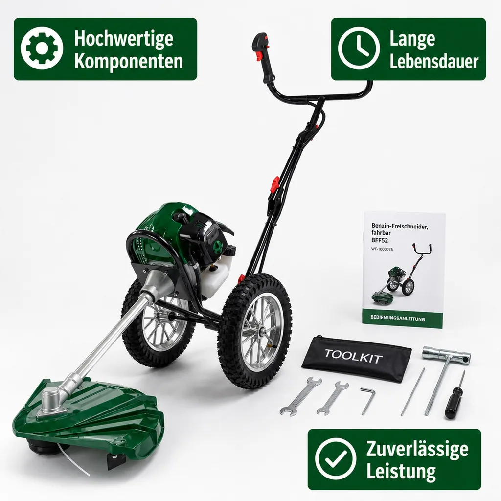 Benzin-Freischneider BFF52, fahrbar – Motorsense mit Rädern