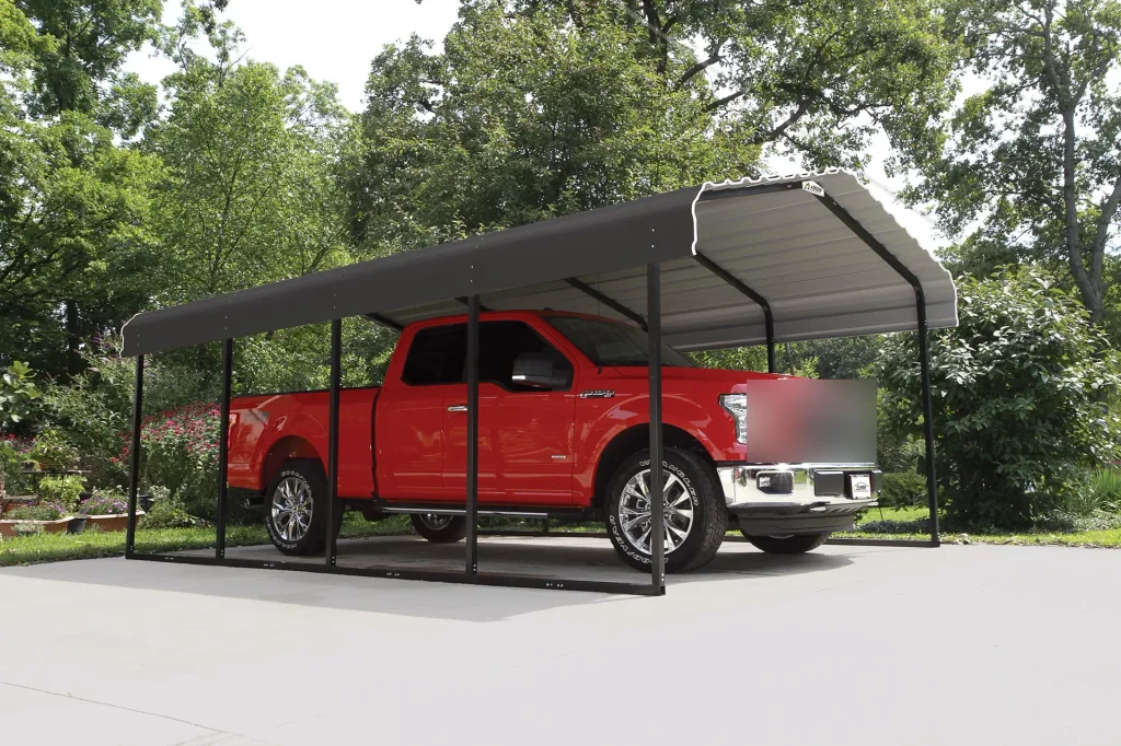 Stahlcarport Rom 602 x 370 cm , charcoal-grau