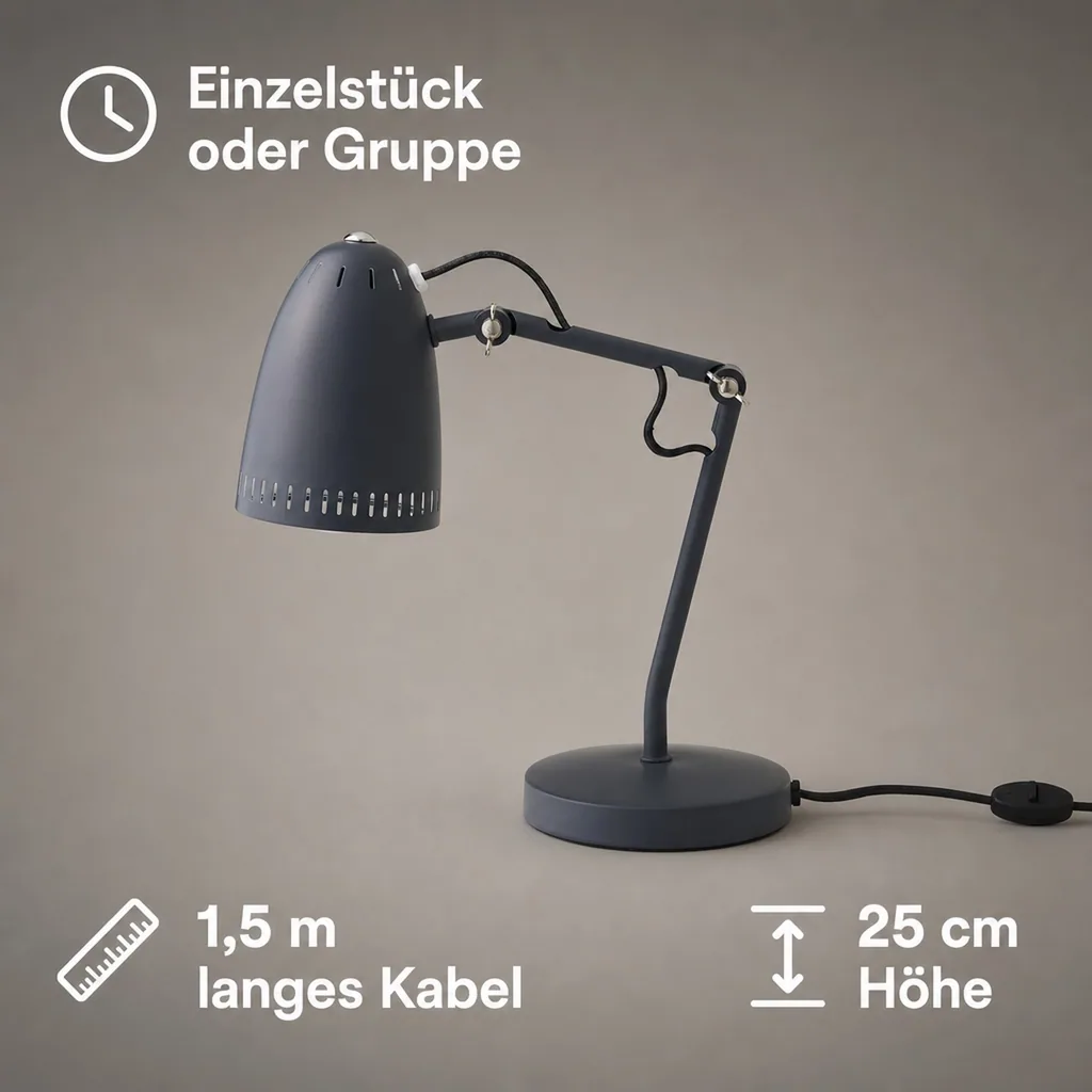 Superliving Schreibtischlampe "Dynamo 345" matt schwarz
