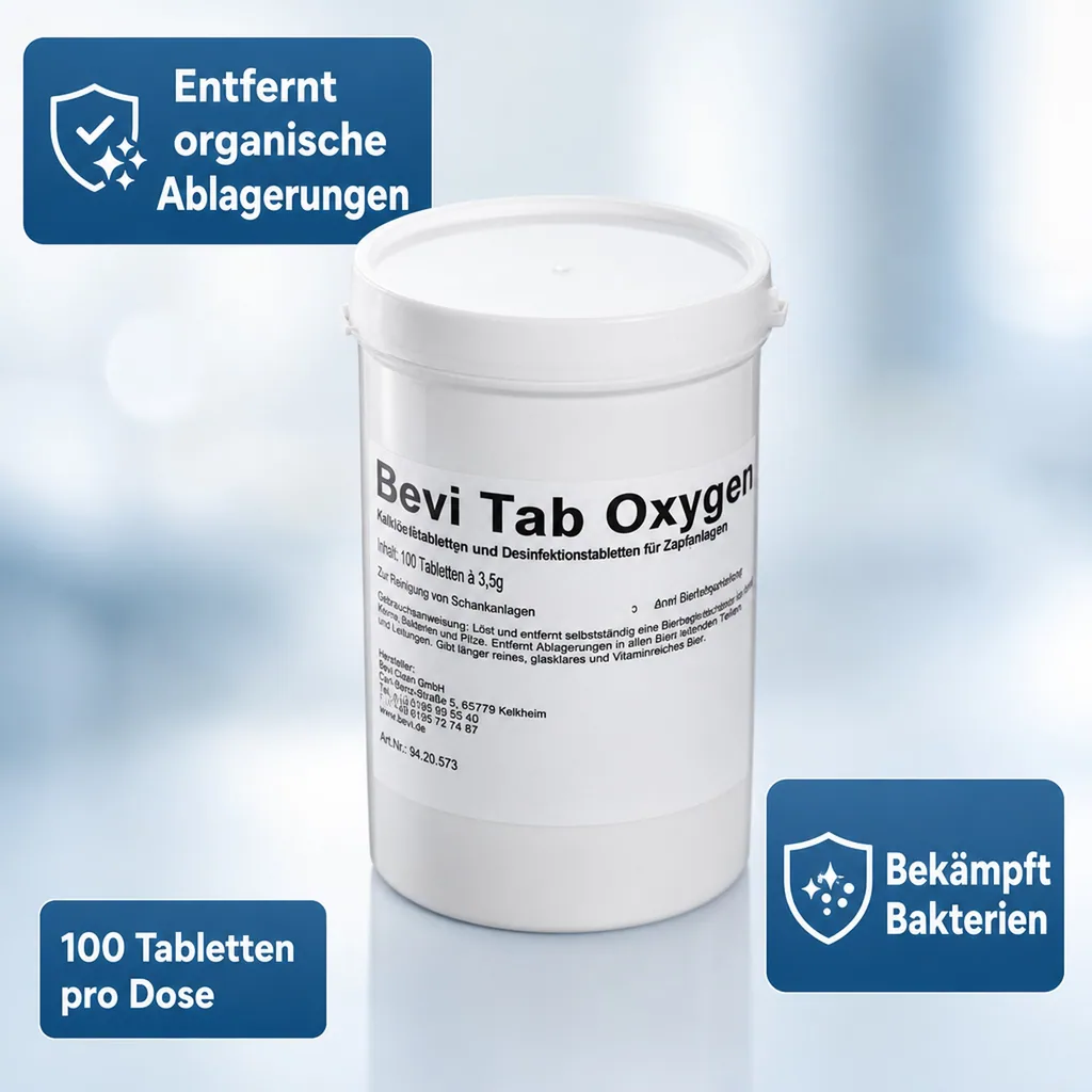 Desinfektionsmittel, Reinigungsmittel für alle Arten von Zapfanlagen - Bevi Oxygen Tab