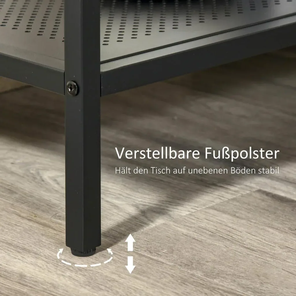 Konsolentisch mit 2 Schubladen Ablageboden Industriedesign Flurtisch Beistelltisch Sideboard für Wohnzimmer Flur Metall