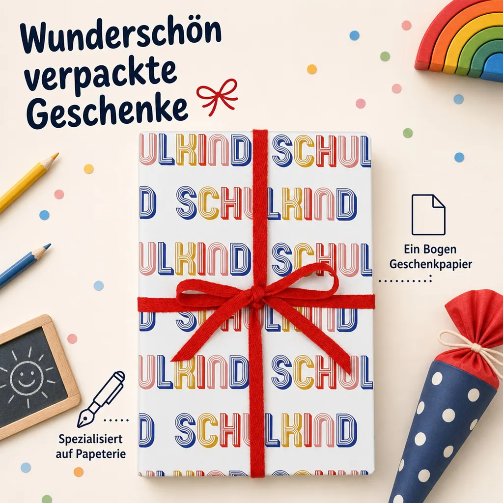 Ava & Yves Geschenkpapier Schulkind