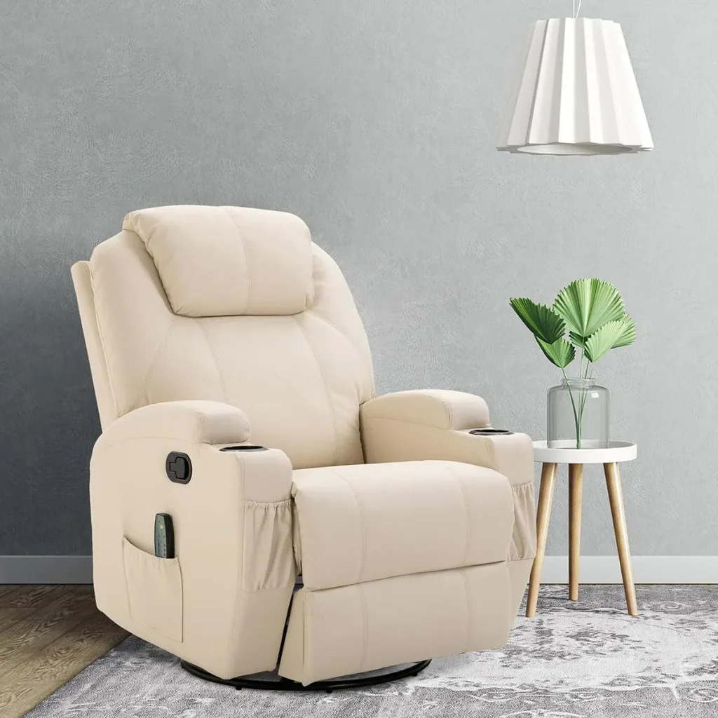 Massagesessel Relaxsessel Fernsehsessel Massagefunktion 5 Massage-Modi Liegefunktion PU-Leder Holz Metall Schaumstoff