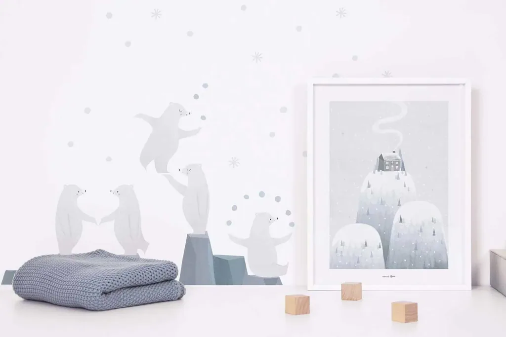 Lilipinso Poster Eisberge grau weiss