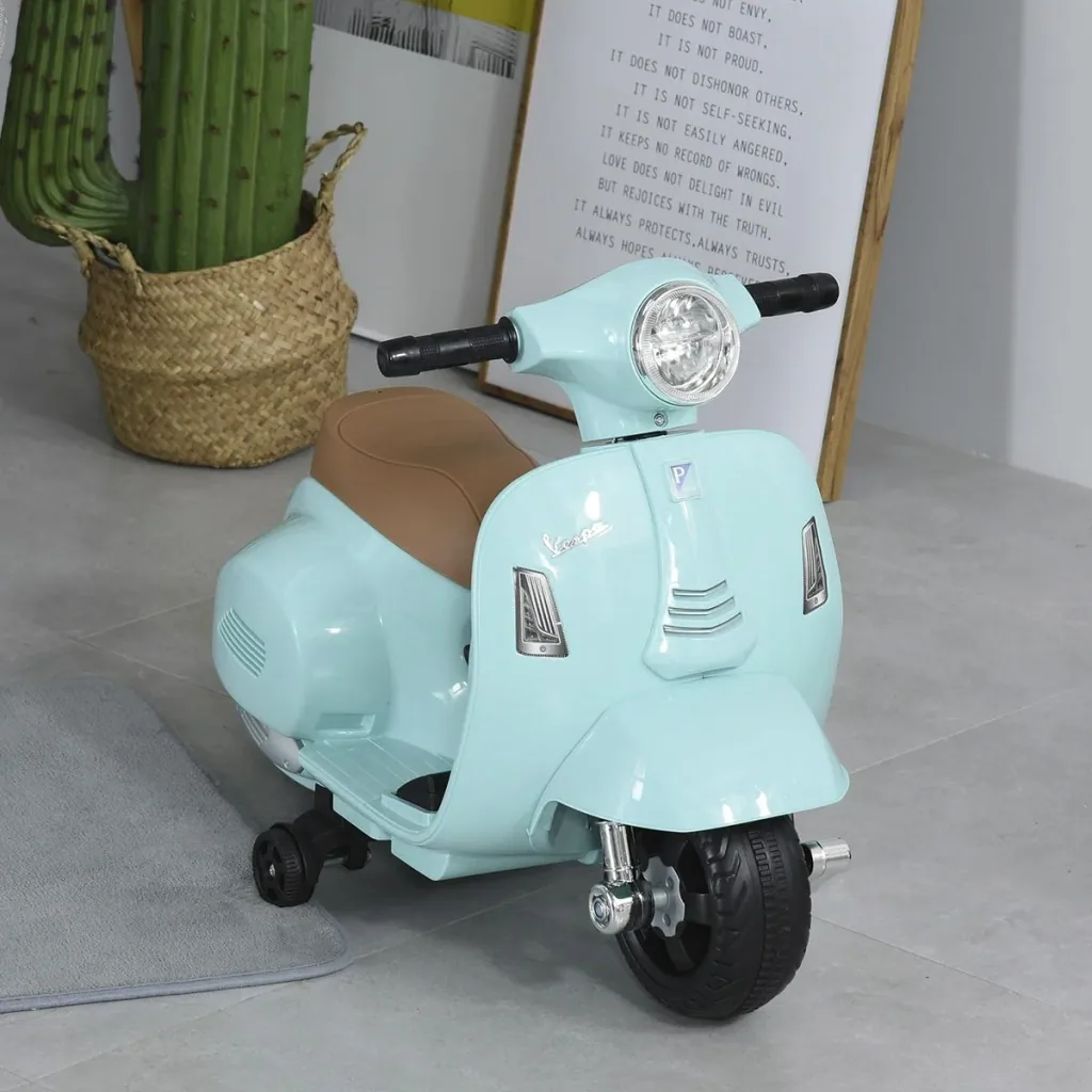 VESPA Elektromotorrad Kindermotorrad Elektrofahrzeug 18-36 Monate 3 km/h LED-Licht Sound PP-kunststoff Metall Grün