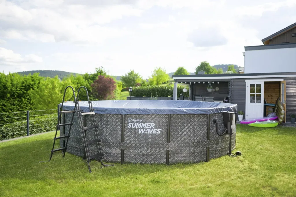 Aufstellpoool Framepool-Set, 488 x 122 cm, Rattan-Optik, inklusive Filterpumpe
