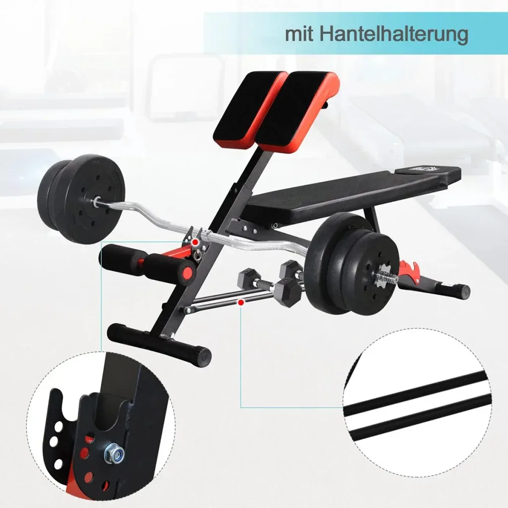 Multifunktionale Trainingsbank schwarz/rot