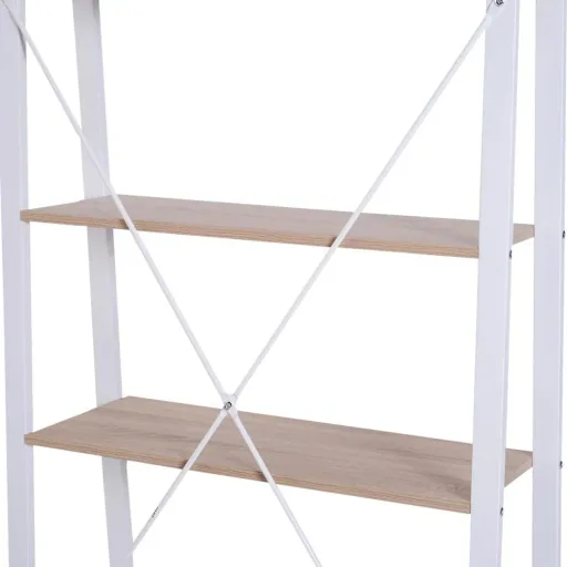 Standregal Leiterregal Stufenregal Bücherregal Blumenregal Holz Vintage 4 Fächer 80 x 33 x 133,5 cm