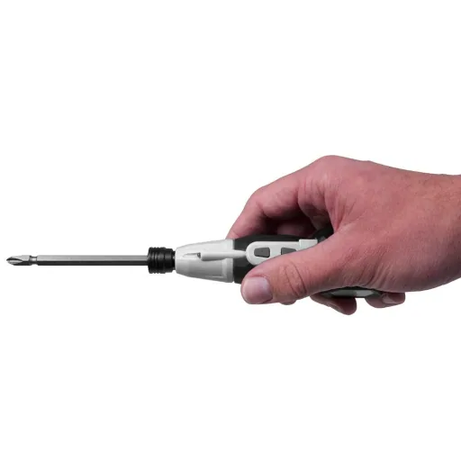 KOMPAKTER GRIFF 3,6V LI-ION SCHRAUBENDREHER MIT LED-LAMPE UND USB-LADEKABEL