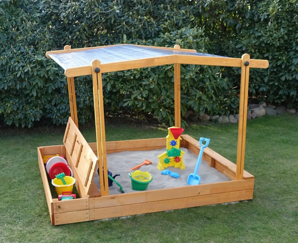 Sandkasten "MULTI" + Sitzbox + Sonnendach