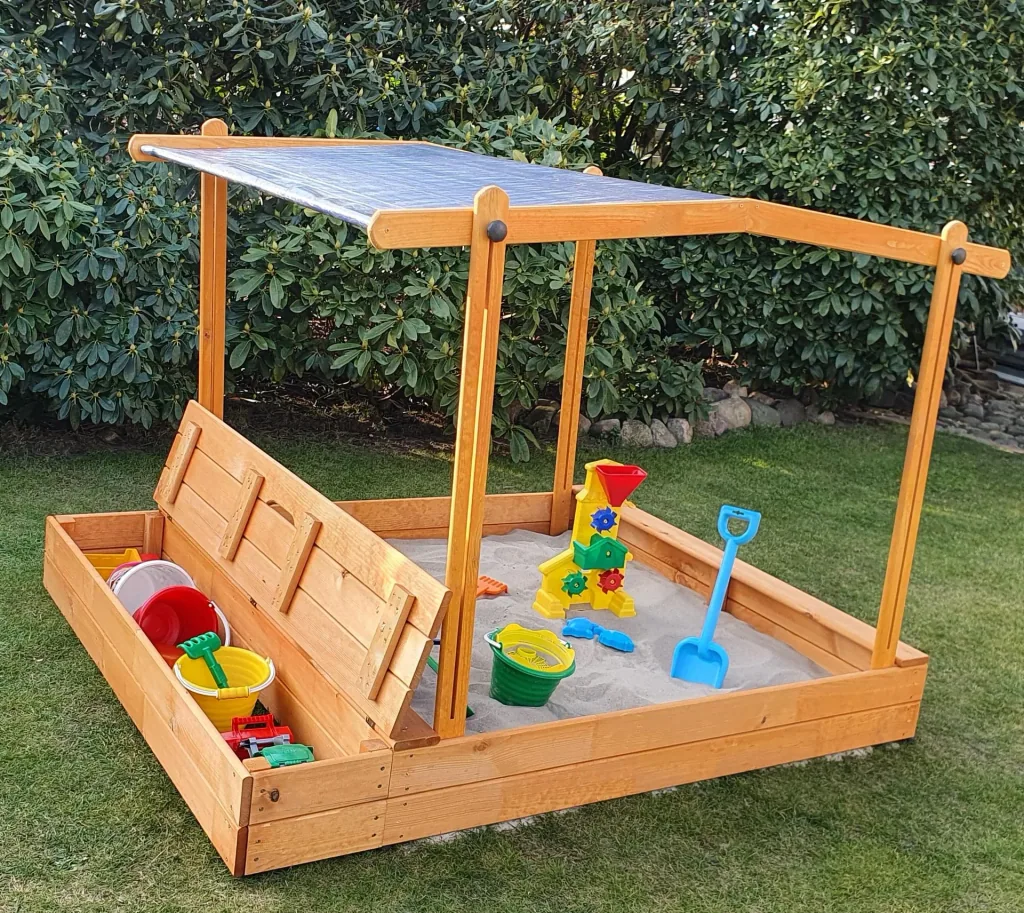 Sandkasten "MULTI" + Sitzbox + Sonnendach