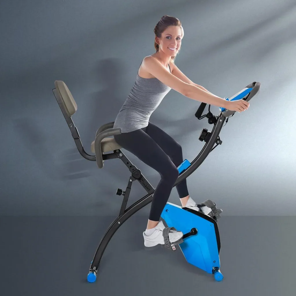 Heimtrainer 2-in-1 Fahrradtrainer LCD-Display klappbarer Hometrainer Trimmrad mit 8 stufig einstellbarem Magnetwiderstan