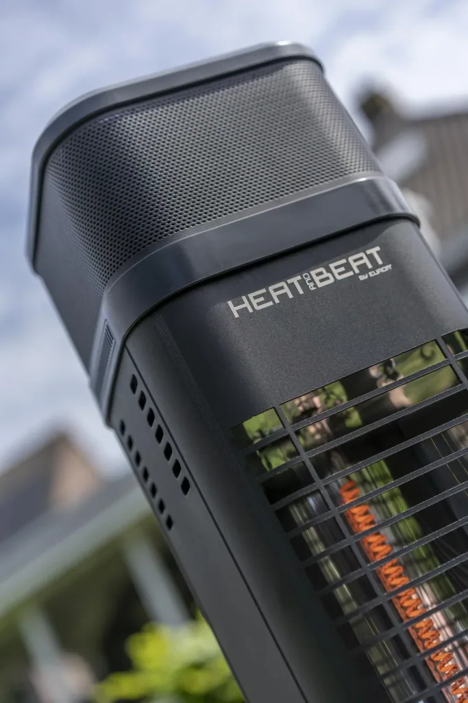 Terrassenheizer Heat and Beat Tower, stehend mit integriertem Lautsprecher