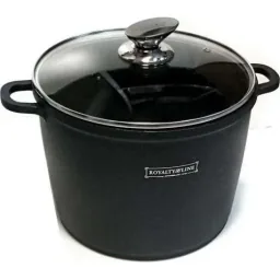 Marmorierte Fritteuse mit Glasdeckel schwarz 24cm