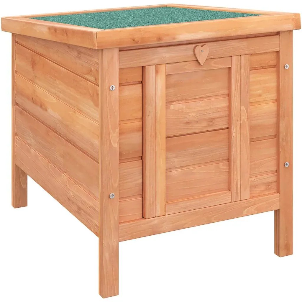Kaninchenstall mit Schräge Holz Grün + Natur